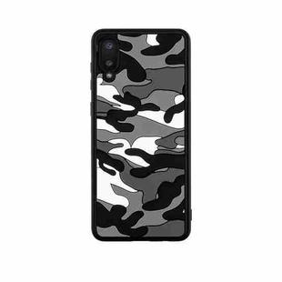 For Samsung Galaxy A02 Camouflage Clouds Embossed Skin Feel Silicone Shockproof Case(Black)