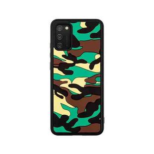 For Samsung Galaxy A02s Camouflage Clouds Embossed Skin Feel Silicone Shockproof Case(Green)
