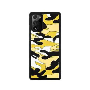 For Samsung Galaxy Note20 Camouflage Clouds Embossed Skin Feel Silicone Shockproof Case(Yellow)