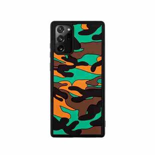 For Samsung Galaxy Note20 Camouflage Clouds Embossed Skin Feel Silicone Shockproof Case(Orange)