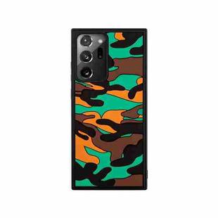 For Samsung Galaxy Note20 Ultra Camouflage Clouds Embossed Skin Feel Silicone Shockproof Case(Orange)