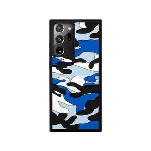 For Samsung Galaxy Note20 Ultra Camouflage Clouds Embossed Skin Feel Silicone Shockproof Case(Blue)