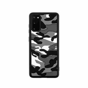 For Samsung Galaxy S20 Camouflage Clouds Embossed Skin Feel Silicone Shockproof Case(Black)