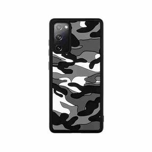 For Samsung Galaxy S20 FE Camouflage Clouds Embossed Skin Feel Silicone Shockproof Case(Black)