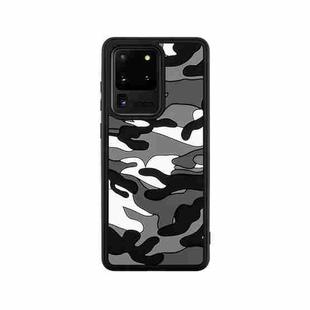 For Samsung Galaxy S20 Ultra Camouflage Clouds Embossed Skin Feel Silicone Shockproof Case(Black)