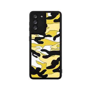 For Samsung Galaxy S21 5G Camouflage Clouds Embossed Skin Feel Silicone Shockproof Case(Yellow)