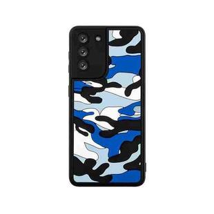 For Samsung Galaxy S21 5G Camouflage Clouds Embossed Skin Feel Silicone Shockproof Case(Blue)