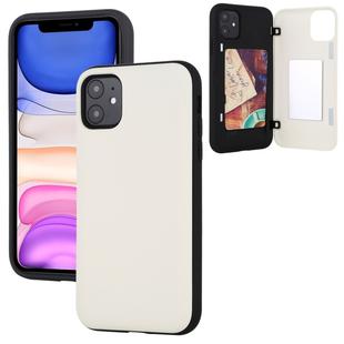 For iPhone 11 GOOSPERY MAGNETIC DOOR BUMPER Magnetic Catche Shockproof Soft TPU + PC Case With Card Slot(White)