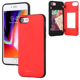 For iPhone SE 2022 / SE 2020 / 8 / 7 GOOSPERY MAGNETIC DOOR BUMPER Magnetic Catche Shockproof Soft TPU + PC Case With Card Slot(Red)