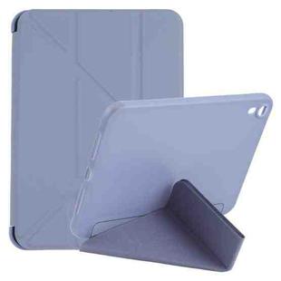 For iPad mini 6 Multi-folding Horizontal Flip Honeycomb PU Leather + Shockproof TPU Tablet Case with Holder(Purple)