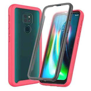 For Motorola Moto G9 Play Starry Sky Solid Color Series Shockproof PC + TPU Protective Case with PET Film(Red)