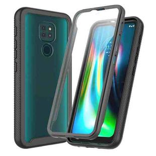 For Motorola Moto G9 Play Starry Sky Solid Color Series Shockproof PC + TPU Protective Case with PET Film(Black)