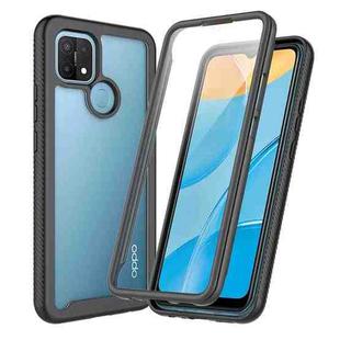 For OPPO A15 Starry Sky Solid Color Series Shockproof PC + TPU Protective Case with PET Film(Black)