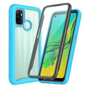 For OPPO A53 Starry Sky Solid Color Series Shockproof PC + TPU Protective Case with PET Film(Sky Blue)