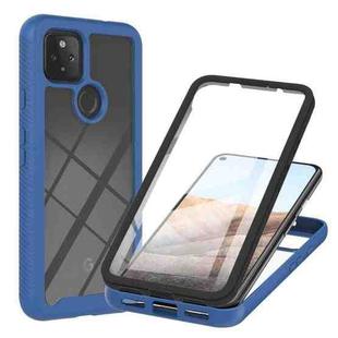 For Google Pixel 5A 5G Starry Sky Solid Color Series Shockproof PC + TPU Protective Case with PET Film(Blue)