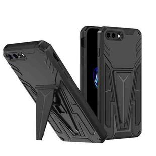 Super V Armor PC + TPU Shockproof Case with Invisible Holder For iPhone 8 Plus / 7 Plus(Black)