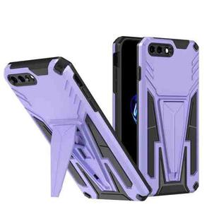 Super V Armor PC + TPU Shockproof Case with Invisible Holder For iPhone 8 Plus / 7 Plus(Purple)