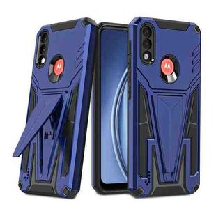 For Motorola Moto G / E7 Power 2021 Super V Armor PC + TPU Shockproof Case with Invisible Holder(Blue)