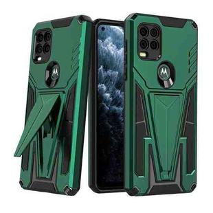 For Motorola Moto G Stylus 5G Super V Armor PC + TPU Shockproof Case with Invisible Holder(Dark Green)