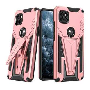 For Motorola One 5G Ace Super V Armor PC + TPU Shockproof Case with Invisible Holder(Rose Gold)