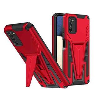 For Samsung Galaxy A02s 164mm Super V Armor PC + TPU Shockproof Case with Invisible Holder(Red)