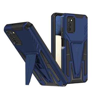 For Samsung Galaxy A02s 164mm Super V Armor PC + TPU Shockproof Case with Invisible Holder(Blue)