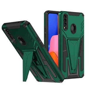 For Samsung Galaxy A20s Super V Armor PC + TPU Shockproof Case with Invisible Holder(Dark Green)