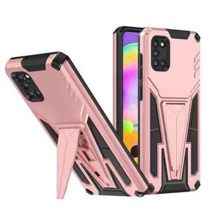 For Samsung Galaxy A31 Super V Armor PC + TPU Shockproof Case with Invisible Holder(Rose Gold)