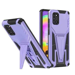 For Samsung Galaxy A31 Super V Armor PC + TPU Shockproof Case with Invisible Holder(Purple)