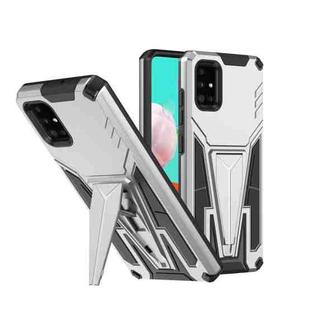 For Samsung Galaxy A71 Super V Armor PC + TPU Shockproof Case with Invisible Holder(Silver)