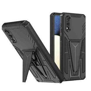 For Samsung Galaxy A03s 164mm Super V Armor PC + TPU Shockproof Case with Invisible Holder(Black)