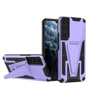For Samsung Galaxy S22 5G Super V Armor PC + TPU Shockproof Case with Invisible Holder(Purple)