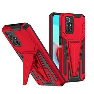 For Xiaomi Redmi 10 Super V Armor PC + TPU Shockproof Case with Invisible Holder(Red)