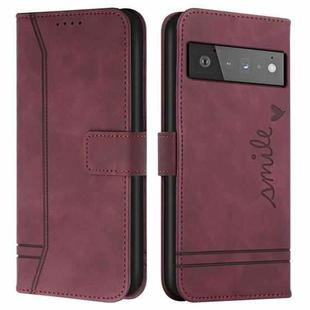 For Google Pixel 6 Retro Skin Feel Horizontal Flip Soft TPU + PU Leather Case(Wine Red)