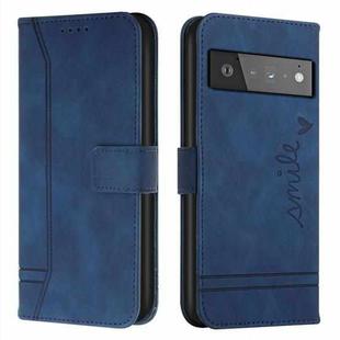 For Google Pixel 6 Retro Skin Feel Horizontal Flip Soft TPU + PU Leather Case(Blue)