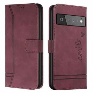 For Google Pixel 6 Pro Retro Skin Feel Horizontal Flip Soft TPU + PU Leather Case(Wine Red)