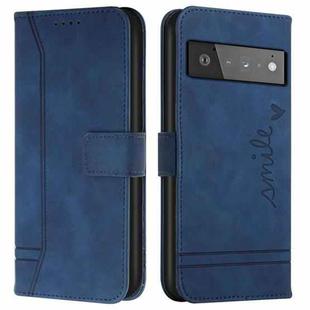 For Google Pixel 6 Pro Retro Skin Feel Horizontal Flip Soft TPU + PU Leather Case(Blue)