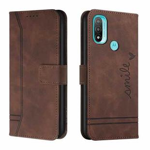 For Motorola Moto E20 Retro Skin Feel Horizontal Flip Soft TPU + PU Leather Case(Coffee)