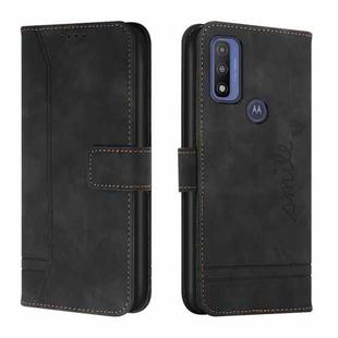 For Motorola Moto G Pure Retro Skin Feel Horizontal Flip Soft TPU + PU Leather Case(Black)