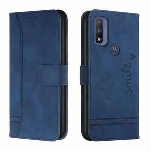 For Motorola Moto G Pure Retro Skin Feel Horizontal Flip Soft TPU + PU Leather Case(Blue)