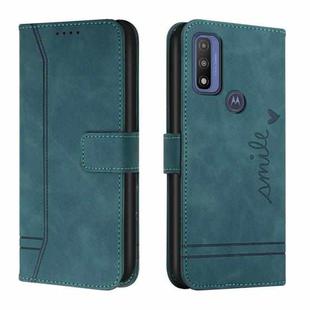 For Motorola Moto G Pure Retro Skin Feel Horizontal Flip Soft TPU + PU Leather Case(Dark Green)