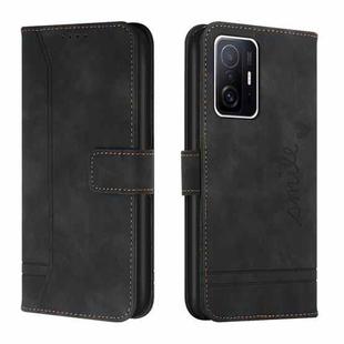 For Xiaomi Mi 11T Pro Retro Skin Feel Horizontal Flip Soft TPU + PU Leather Case(Black)