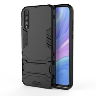 For Huawei Enjoy 10S Shockproof PC + TPU Protective Case with Invisible Holder(Black)