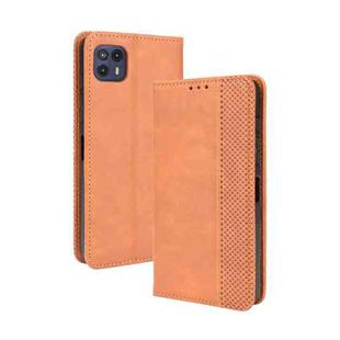 For Motorola Moto G50 5G Magnetic Buckle Retro Crazy Horse Texture Horizontal Flip Leather Case with Holder & Card Slots & Photo Frame(Brown)