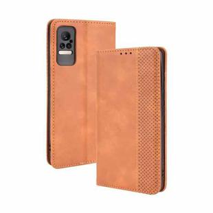 For Xiaomi Civi Magnetic Buckle Retro Crazy Horse Texture Horizontal Flip Leather Case with Holder & Card Slots & Photo Frame(Brown)