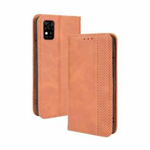 For ZTE Blade A31 Magnetic Buckle Retro Crazy Horse Texture Horizontal Flip Leather Case with Holder & Card Slots & Photo Frame(Brown)