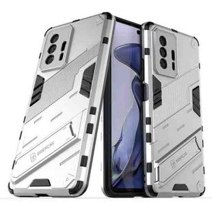 For Xiaomi Mi 11T / 11T Pro Punk Armor 2 in 1 PC + TPU Shockproof Case with Invisible Holder(White)