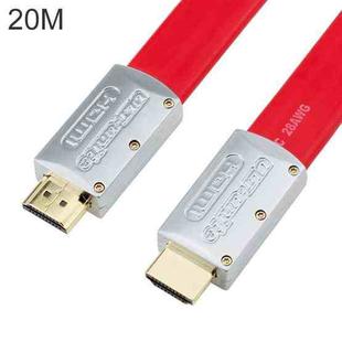 ULT-unite 4K Ultra HD Gold-plated HDMI to HDMI Flat Cable, Cable Length:20m(Red)