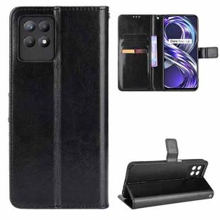 For OPPO Realme 8i Crazy Horse Texture Horizontal Flip Leather Case with Holder & Card Slots & Lanyard(Black)