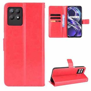 For OPPO Realme 8i Crazy Horse Texture Horizontal Flip Leather Case with Holder & Card Slots & Lanyard(Red)